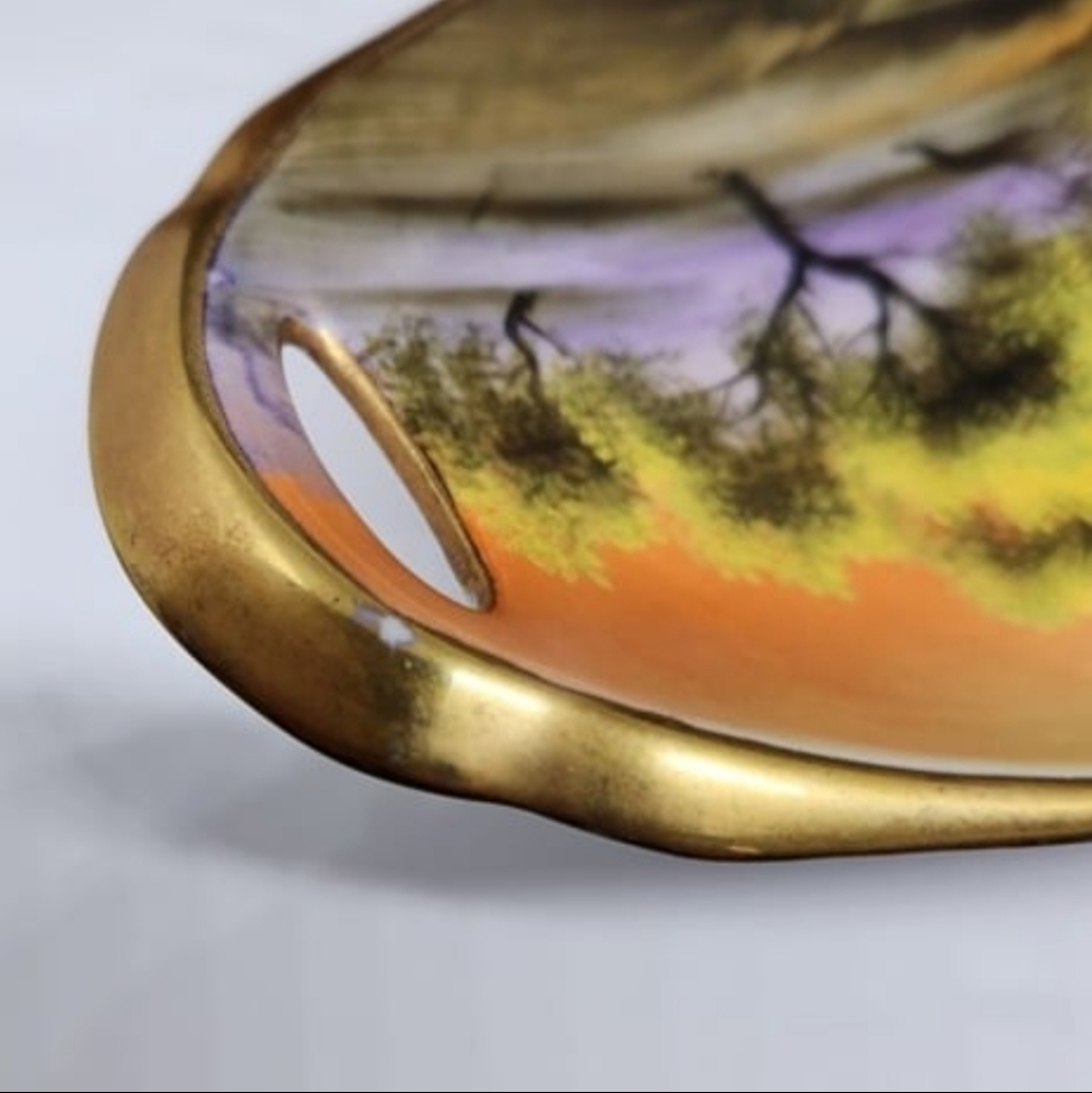 Hand Painted Noritake Oval Bowl, 2 Handles, Windmill - Picture 11 of 11